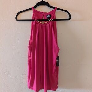 INC, Pink Dragonfruit Sleeveless Lightweight Blouse, size L